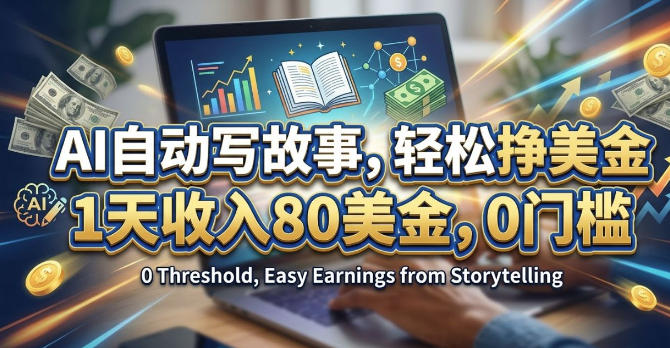 AI自动写故事,轻松挣美刀,1天收入80刀,0门槛小淇云库-创业网-网赚副业-网创副业-项目拆解-技术类创业资源网-副业网-免费资源下载小淇云库