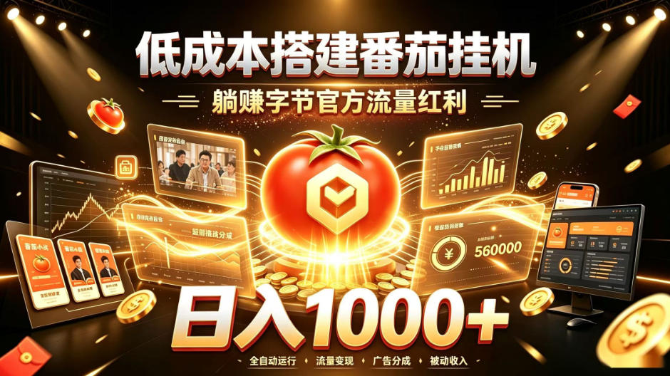低成本搭建番茄挂G，躺賺字节官方流量红利，日入1k+，全程傻瓜式落地【揭秘】-荆楚AI