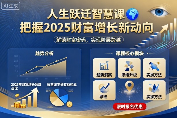 人生跃迁智慧课，把据2025财富增长新动向小淇云库-创业网-网赚副业-网创副业-项目拆解-技术类创业资源网-副业网-免费资源下载小淇云库