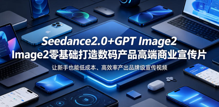 Seedance2.0+GPT Image2零基础打造数码产品高端商业宣传片，让新手也能低成本、高效率产出品牌级宣传视频-荆楚AI