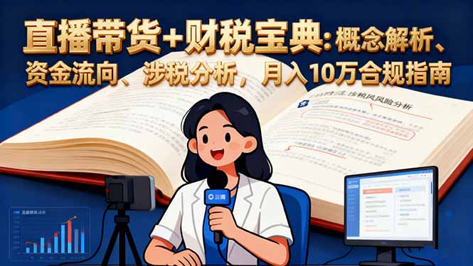 直播带货+财税宝典：概念解析、资金流向、涉税分析，月入10万合规指南小淇云库-创业网-网赚副业-网创副业-项目拆解-技术类创业资源网-副业网-免费资源下载小淇云库
