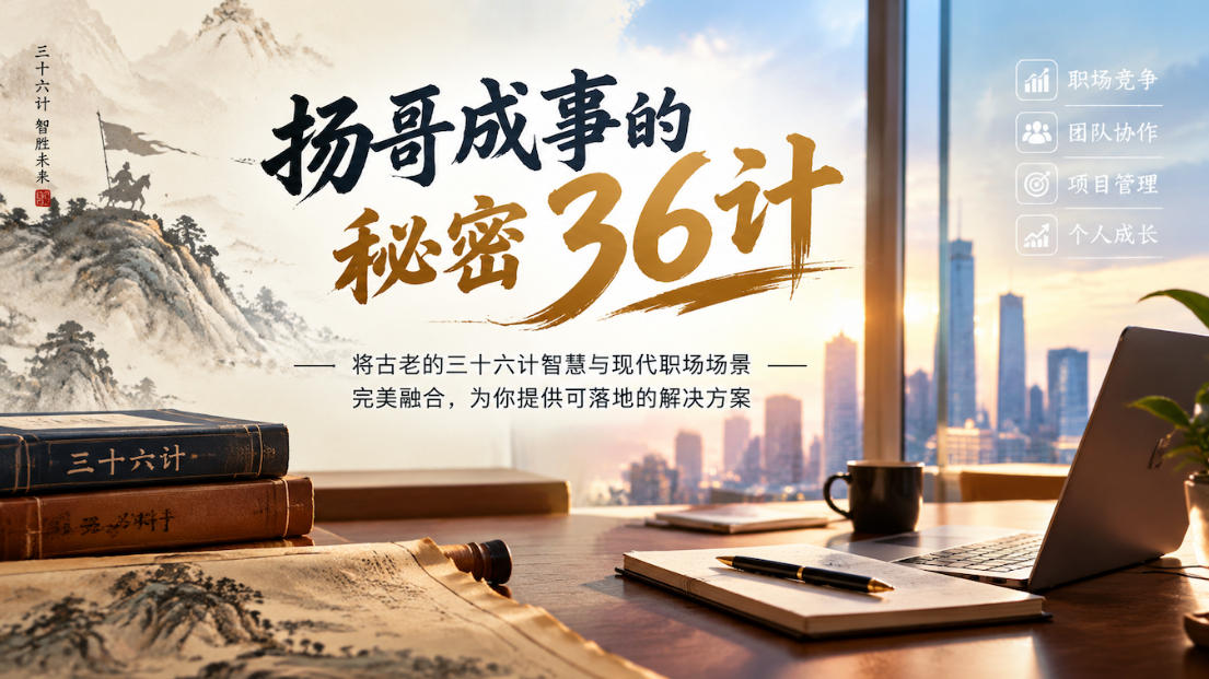 扬哥成事的秘密36计,将古老的三十六计智慧与现代职场场景完美融合,为你提供可落地的解决方案-荆楚AI