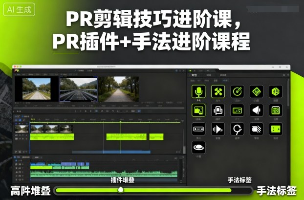PR剪辑技巧进阶课，PR插件+手法进阶课程小淇云库-创业网-网赚副业-网创副业-项目拆解-技术类创业资源网-副业网-免费资源下载小淇云库