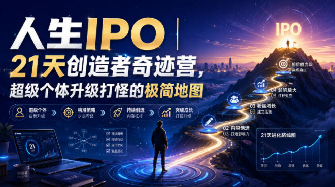 人生IPO︱21天创造者奇迹营,超级个体升级打怪的极简地图-荆楚AI