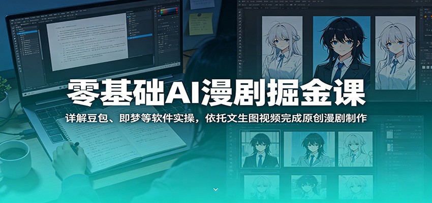 零基础AI漫剧掘金课：详解豆包、即梦等软件实操，依托文生图视频完成原创漫剧制作-荆楚AI