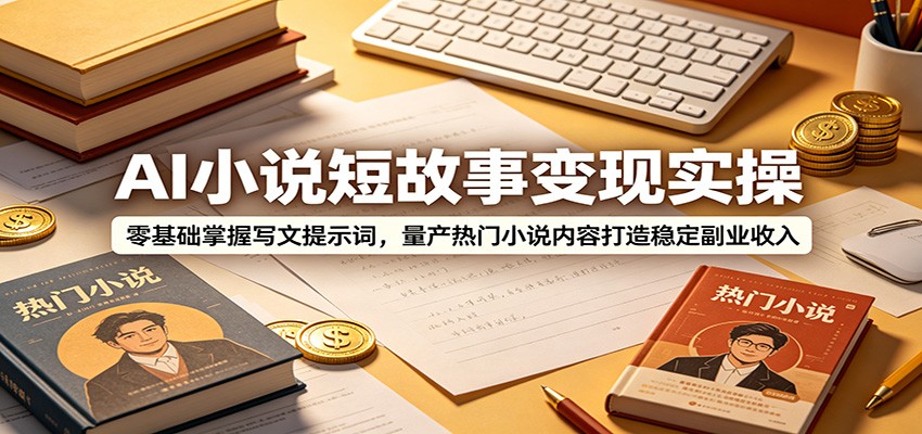 AI小说短故事变现实操：零基础掌握写文提示词，量产热门小说内容打造稳定副业收入-荆楚AI