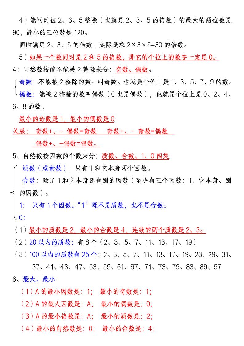 五年级下数学知识点归纳总结（通用版）-荆楚AI