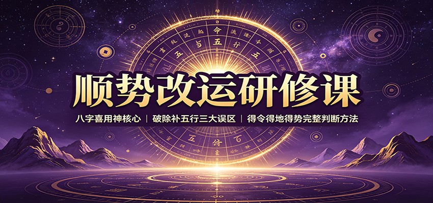 顺势改运研修课:八字喜用神核心,破除补五行三大误区,得令得地得势完整判断方法-荆楚AI