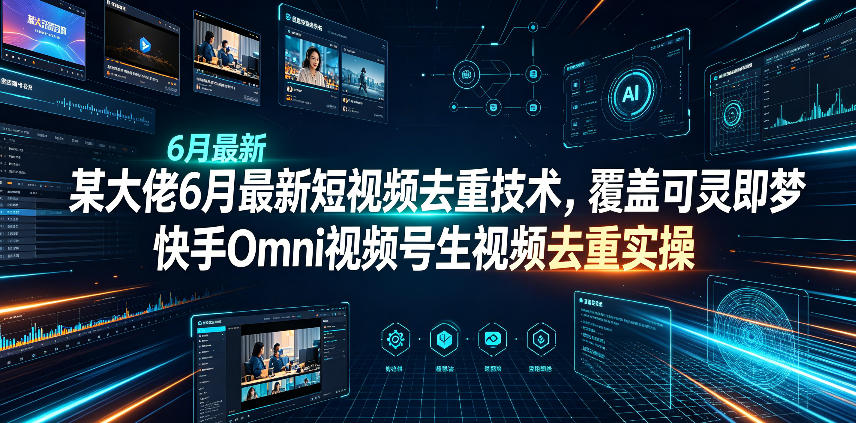某大佬6月最新短视频去重技术,覆盖可灵即梦快手Omni视频号生视频去重实操-荆楚AI