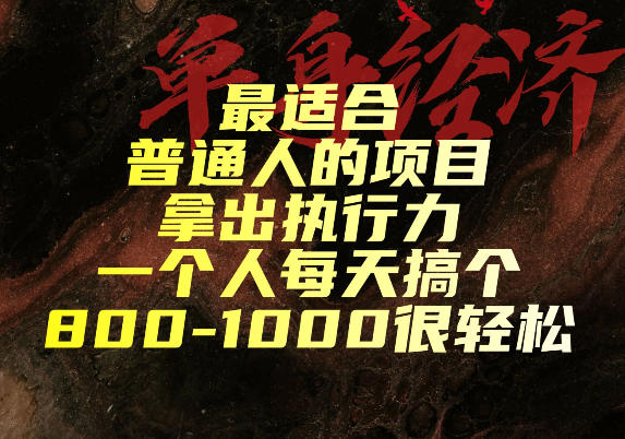最适合普通人的项目，拿出执行力一个人每天搞个800-1k很轻松【揭秘】-荆楚AI