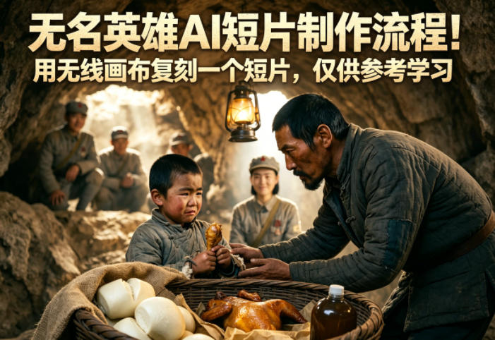 无名英雄AI短片制作流程！用无线画布复刻一个短片，仅供参考学习-荆楚AI