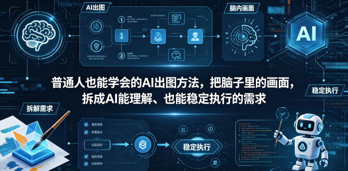 普通⼈也能学会的AI出图⽅法，把脑子里的画面，拆成AI能理解、也能稳定执行的需求【文档】-荆楚AI