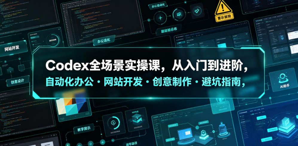 Codex全场景实操课，从入门到进阶，自动化办公・网站开发・创意制作・避坑指南，全流程教学-荆楚AI