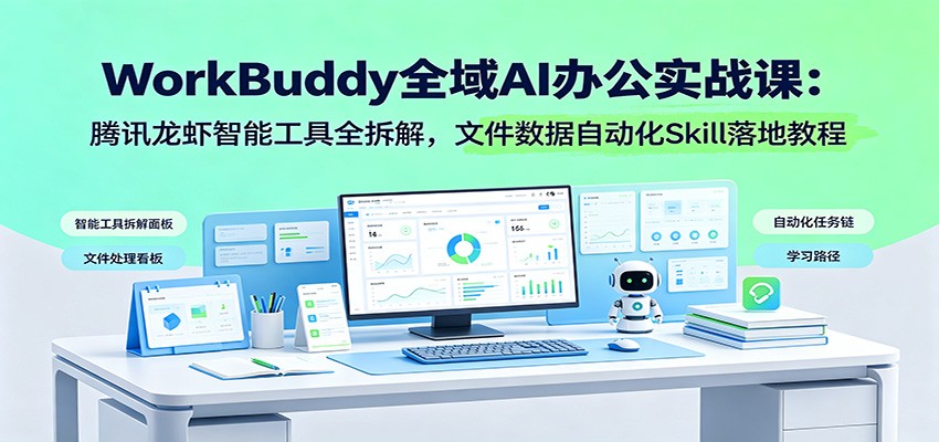 WorkBuddy全域AI办公实战课:腾讯龙虾智能工具全拆解,文件数据自动化Skill落地教程-荆楚AI