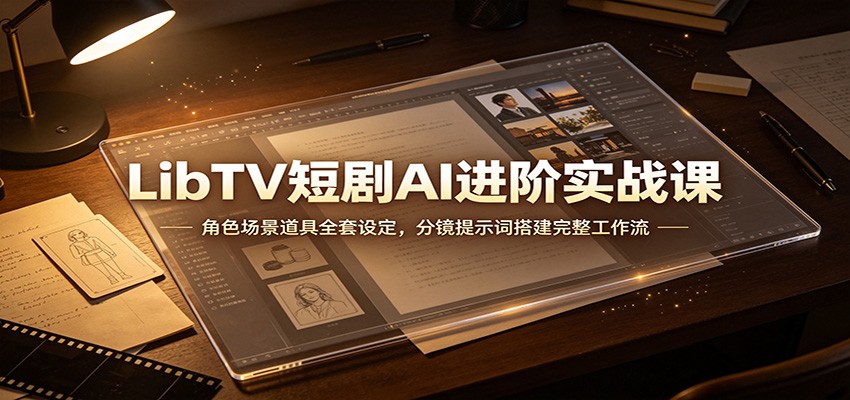 LibTV短剧AI进阶实战课:角色场景道具全套设定,分镜提示词搭建完整工作流-荆楚AI