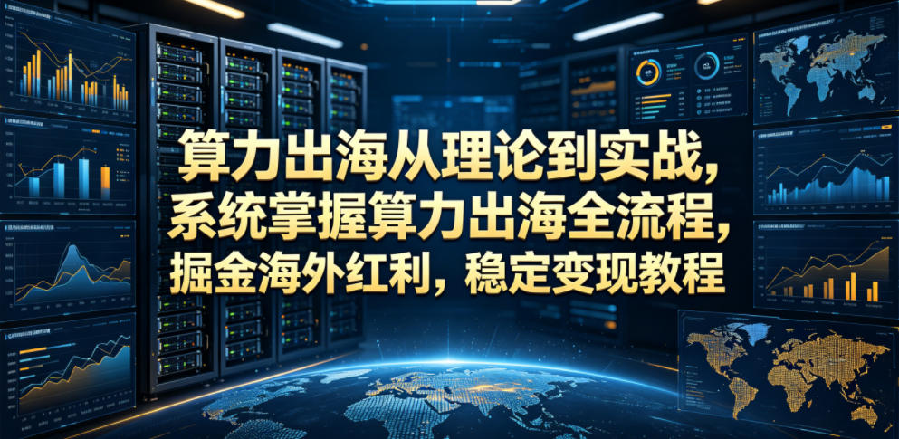 算力出海从理论到实战,系统掌握算力出海全流程,掘金海外红利,稳定变现教程-荆楚AI