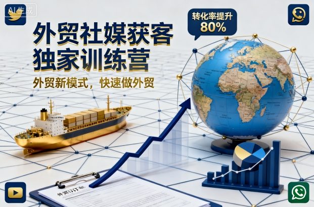 外贸社媒获客独家训练营,外贸新模式,快速做外贸(更新26年08月21日)-荆楚AI