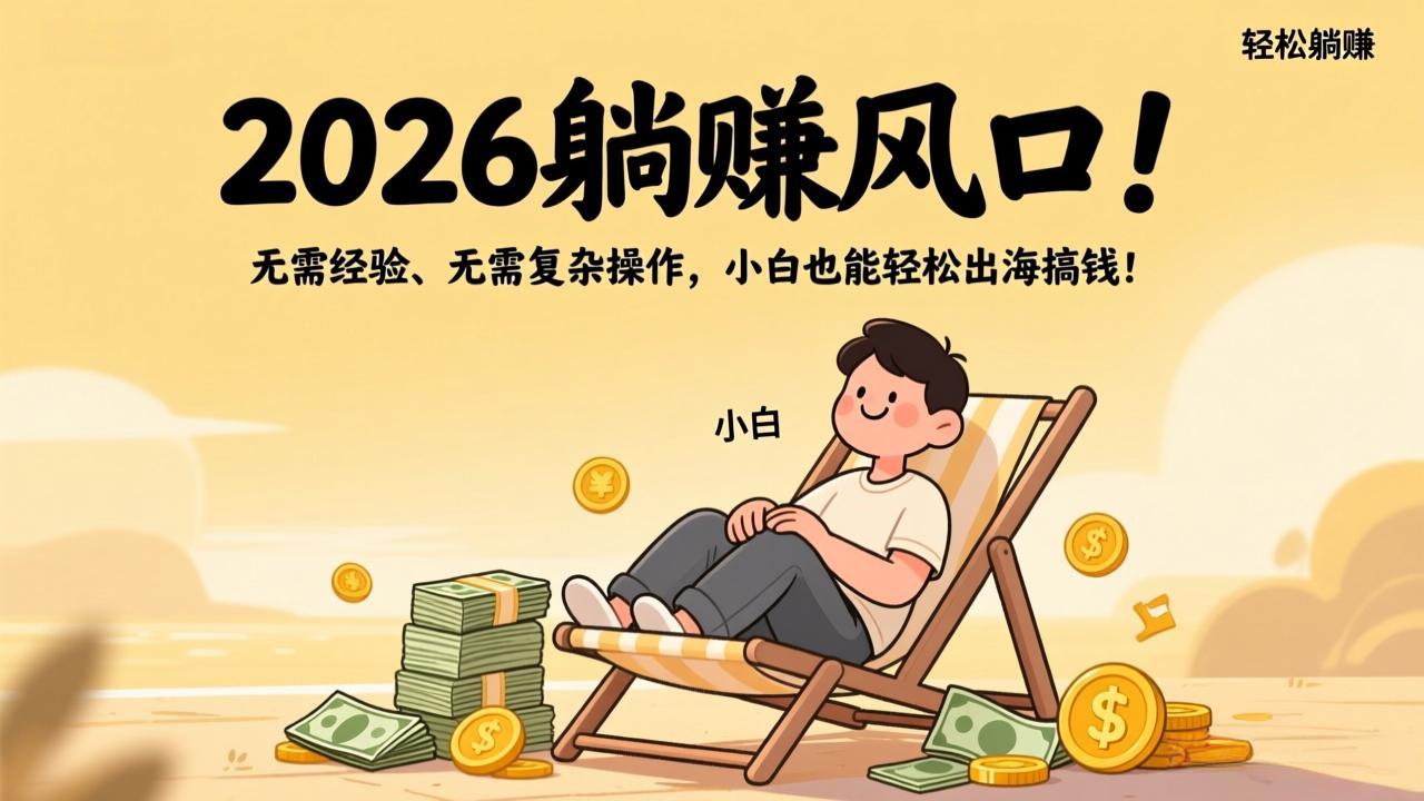 2026躺赚风口！无需经验、无需复杂操作，小白也能轻松出海搞钱！小淇云库-创业网-网赚副业-网创副业-项目拆解-技术类创业资源网-副业网-免费资源下载小淇云库