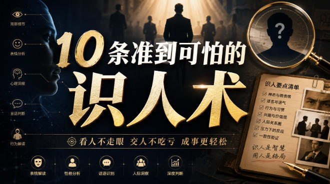 付费文章:10条准到可怕的识人术-荆楚AI