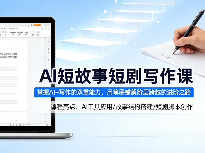 AI短故事短剧写作课，掌握AI+写作的双重能力，用笔墨铺就阶层跨越的进阶之路小淇云库-创业网-网赚副业-网创副业-项目拆解-技术类创业资源网-副业网-免费资源下载小淇云库