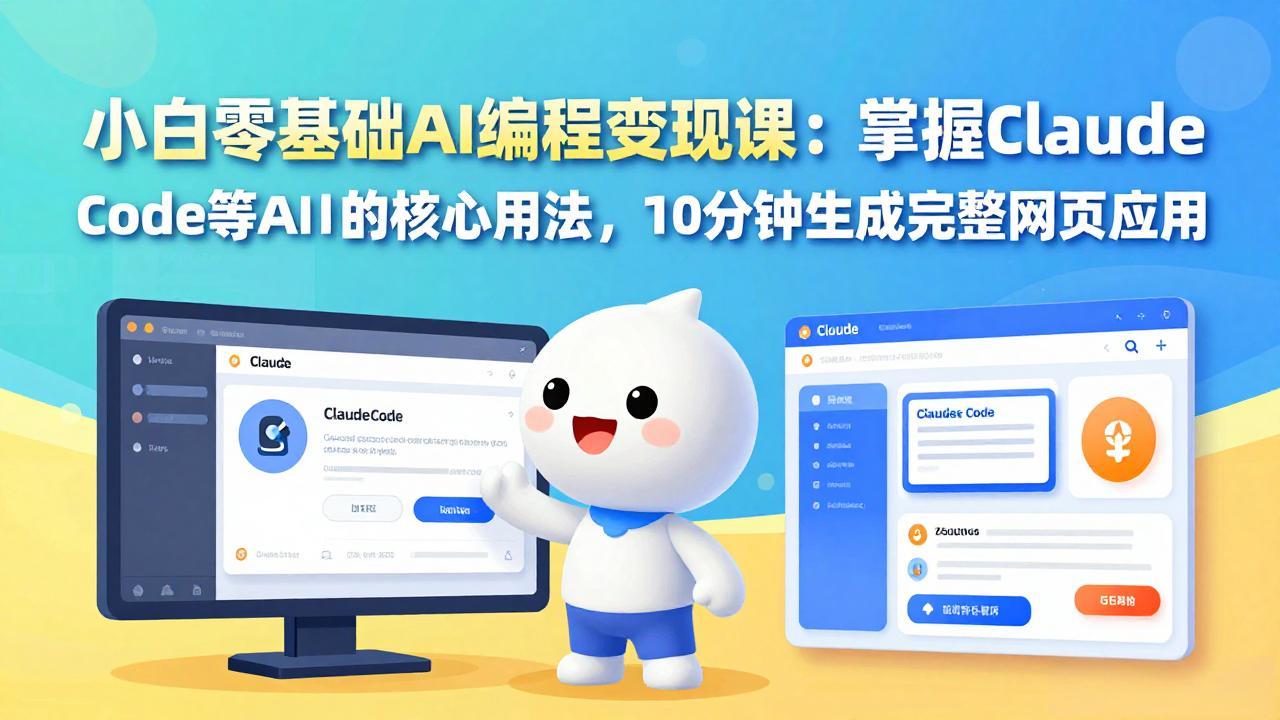 小白零基础AI编程变现课：掌握Claude Code等AI工具的核心用法，10分钟生成完整网页应用小淇云库-创业网-网赚副业-网创副业-项目拆解-技术类创业资源网-副业网-免费资源下载小淇云库