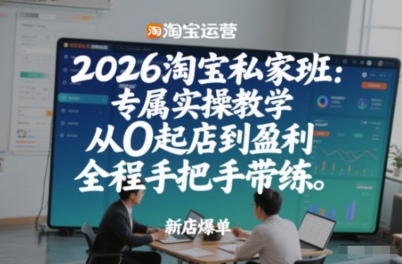 2026淘宝私家班：专属实操教学，从0起店到盈利，全程手把手带练-荆楚AI
