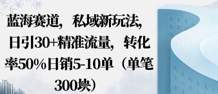 蓝海赛道，私域新玩法，日引30+精准流量，转化率50%日销5-10单（单笔3张）小淇云库-创业网-网赚副业-网创副业-项目拆解-技术类创业资源网-副业网-免费资源下载小淇云库