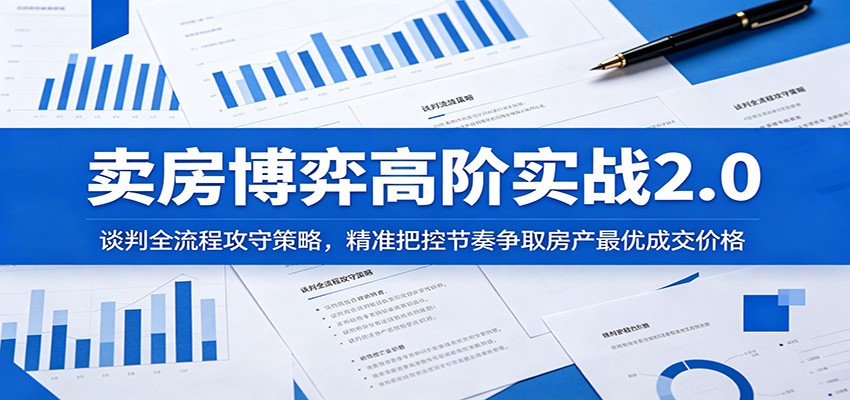 卖房博弈高阶实战2.0：谈判全流程攻守策略，精准把控节奏争取房产最优成交价格-荆楚AI