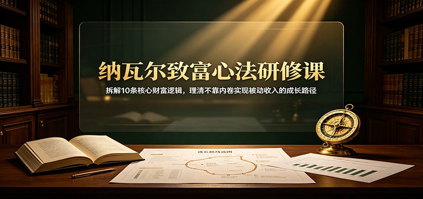 纳瓦尔致富心法研修课：拆解10条核心财富逻辑，理清不靠内卷实现被动收入的成长路径-荆楚AI