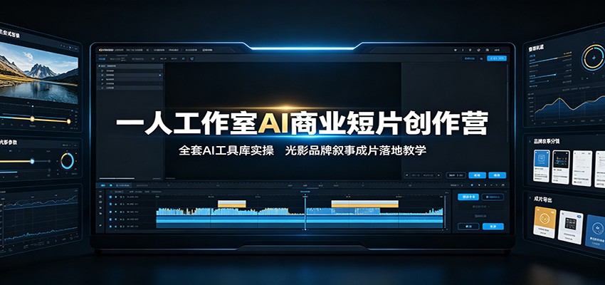 一人工作室AI商业短片创作营：全套AI工具库实操，光影品牌叙事成片落地教学-荆楚AI