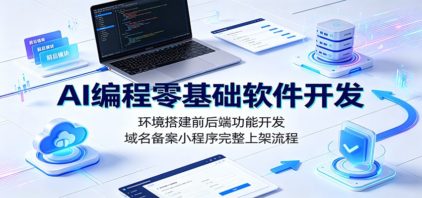 AI编程零基础软件开发:环境搭建前后端功能开发,域名备案小程序完整上架流程-荆楚AI