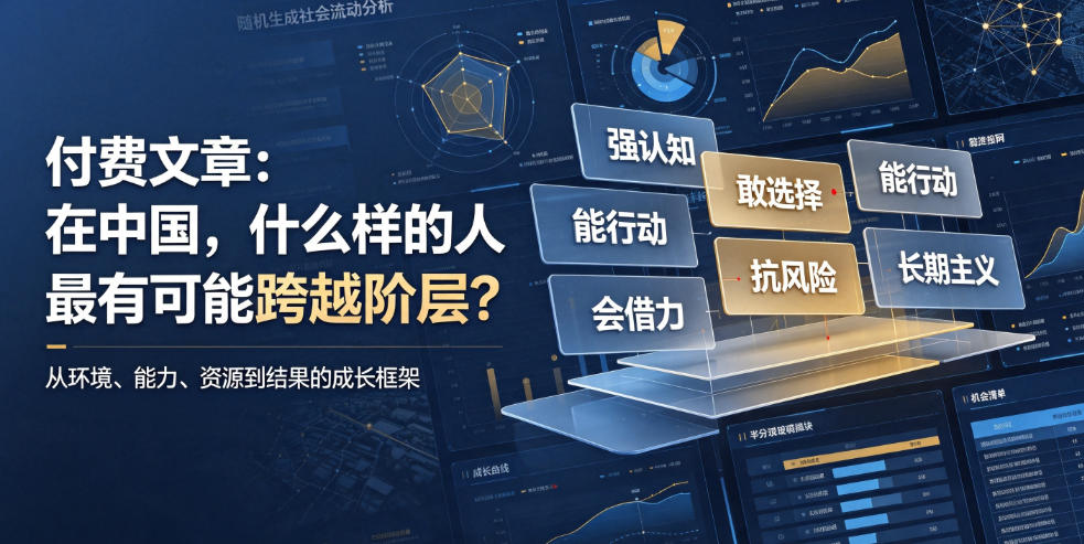 付费文章：在中国，什么样的人最有可能跨越阶层？-荆楚AI