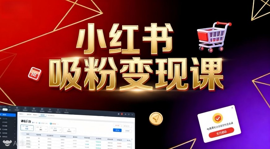 《小红书吸粉变现》当天变现不是梦！揭秘小红书吸粉变现的财富密码小淇云库-创业网-网赚副业-网创副业-项目拆解-技术类创业资源网-副业网-免费资源下载小淇云库