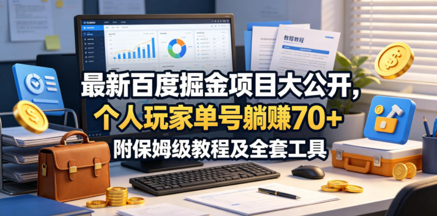 最新百度掘金项目大公开,个人玩家单号躺賺70+,附保姆级教程及全套工具【揭秘】-荆楚AI