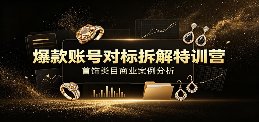 爆款账号对标拆解特训营：首饰类目商业案例分析，配套完整资料内容-荆楚AI