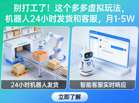 别打工了!这个多多虚拟玩法,机器人24小时发货和客服,月1-5W【揭秘】小淇云库-创业网-网赚副业-网创副业-项目拆解-技术类创业资源网-副业网-免费资源下载小淇云库