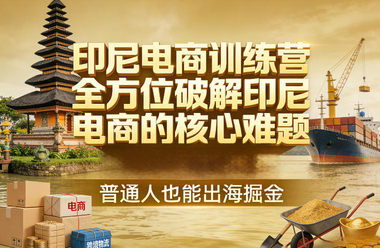印尼电商训练营，全方位破解印尼电商的核心难题，普通人也能出海掘金小淇云库-创业网-网赚副业-网创副业-项目拆解-技术类创业资源网-副业网-免费资源下载小淇云库