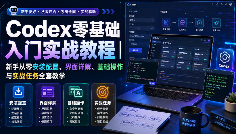 Codex零基础入门实战教程｜新手从零安装配置、界面详解、基础操作与实战任务全套教学-荆楚AI