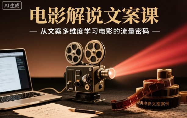 电影解说文案课,从文案多维度学习电影的流量密码小淇云库-创业网-网赚副业-网创副业-项目拆解-技术类创业资源网-副业网-免费资源下载小淇云库