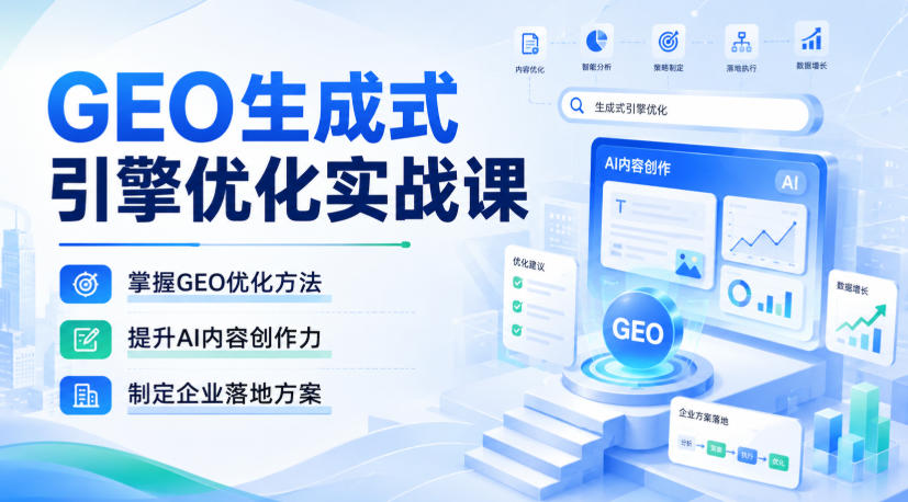 GEO生成式引擎优化实战课，掌握GEO优化方法，提升AI内容创作力，制定企业落地方案-荆楚AI