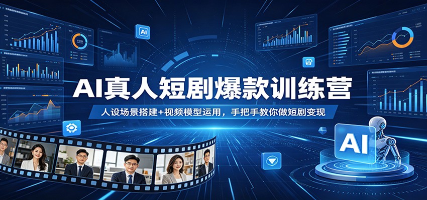 AI真人短剧爆款训练营：人设场景搭建+视频模型运用，手把手教你做短剧变现-荆楚AI