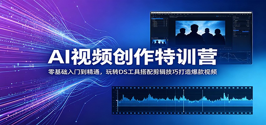 AI视频创作特训营:零基础入门到精通,玩转DS工具搭配剪辑技巧打造爆款视频-荆楚AI