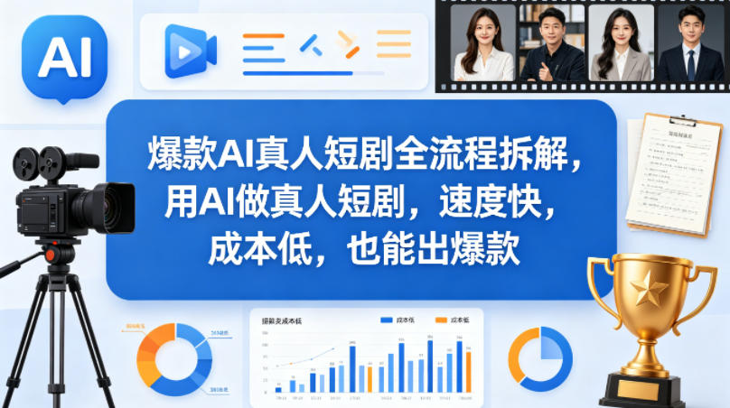 爆款AI真人短剧全流程拆解,用AI做真人短剧,速度快,成本低,也能出爆款-荆楚AI