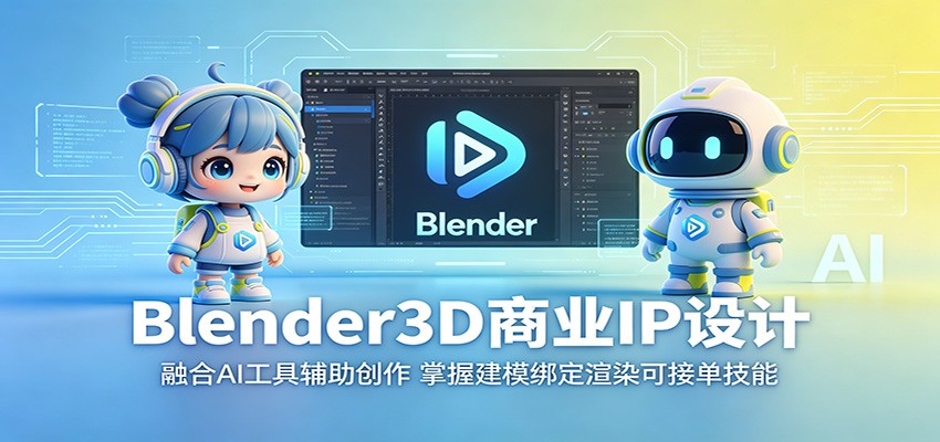 Blender3D商业IP设计：融合AI工具辅助创作，掌握建模绑定渲染可接单技能-荆楚AI