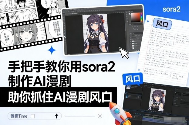 手把手教你用sora2制作AI漫剧，助你抓住AI漫剧风口小淇云库-创业网-网赚副业-网创副业-项目拆解-技术类创业资源网-副业网-免费资源下载小淇云库