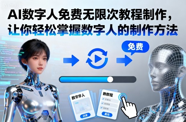 AI数字人免费无限次教程制作，让你轻松掌握数字人的制作方法小淇云库-创业网-网赚副业-网创副业-项目拆解-技术类创业资源网-副业网-免费资源下载小淇云库