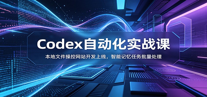 Codex自动化实战课：本地文件操控网站开发上线，智能记忆任务批量处理-荆楚AI