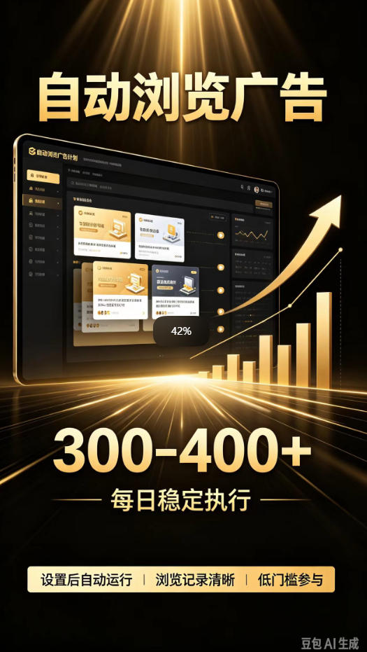 自动浏览广告计划，0门槛副业，日入300-400，躺賺稳定风口项目，无需人工操作，解放双手【揭秘】-荆楚AI