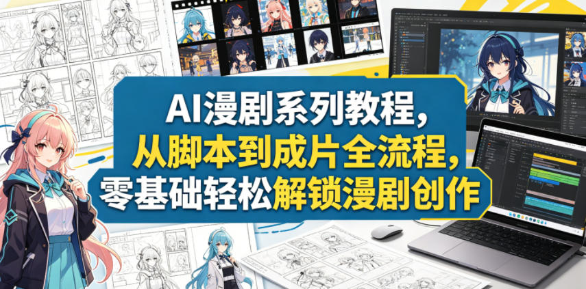AI漫剧系列教程，从脚本到成片全流程，零基础轻松解锁漫剧创作-荆楚AI